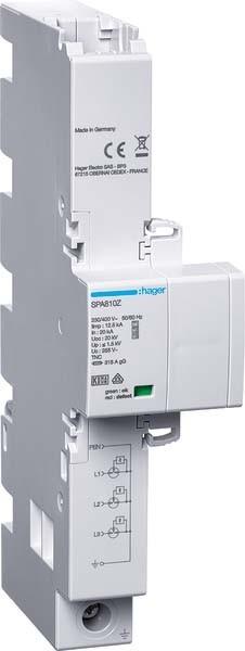 Actual product image Hager SPA810Z Combination arrestor T1+T2+T3 3P