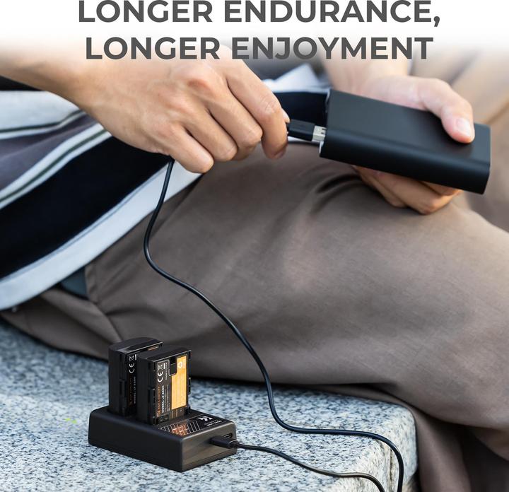 Produktbild K&F Concept LPE6NH Digital Camera LED Dual Channel Charger with Type C Charging Cable (Kamera Akku Ladegerät)