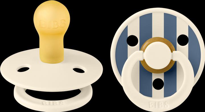 Bibs Sucette Studio Colour 2 PACK Latex Round 0-6m Pin Ivory Vanilla Mix (2 x, jusqu'à 6 M.)
