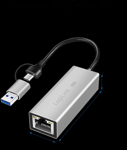 Actual product image LogiLink USB-A/-C to 2.5G Ethernet (USB)