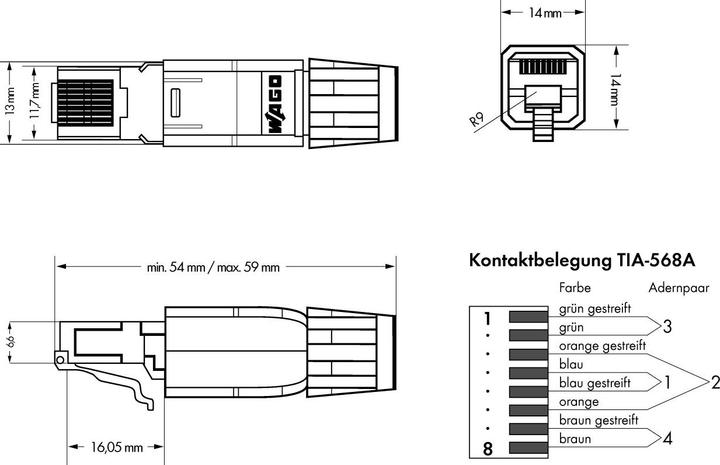 Actual product image Wago Connector Ethernet RJ-45 10/100Mbit/s