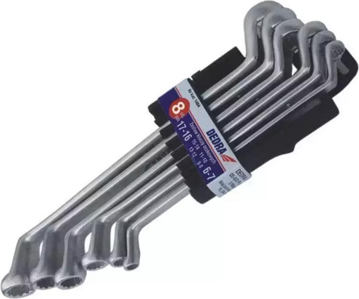 Produktbild Dedra Ein Satz abgewinkelter Ringschlüssel 6-17 mm 6-tlg. (1404) (6 mm, 12 mm, 14 mm, 16 mm, 10 mm, 7 mm, 17 mm, 11 mm, 15 mm, 8 mm, 9 mm, 13 mm)