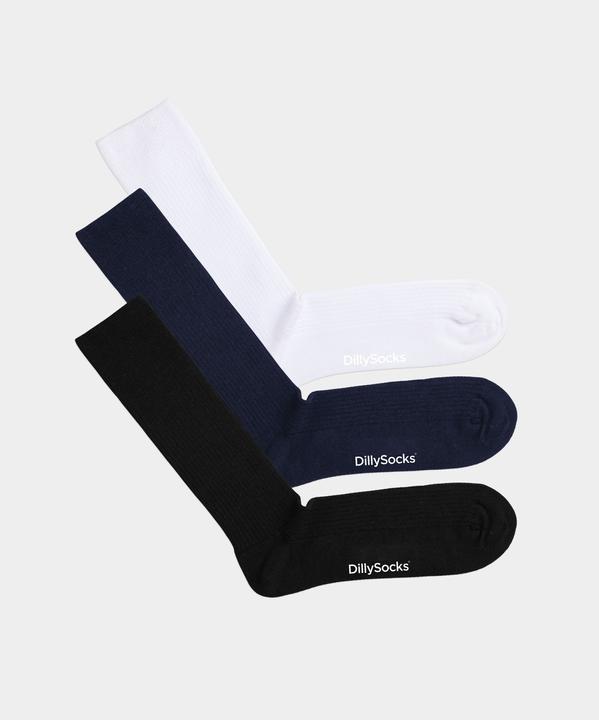 Produktbild DillySocks Ribbed Black N Blue N White (3er Pack) (3er Pack, 41 - 46)