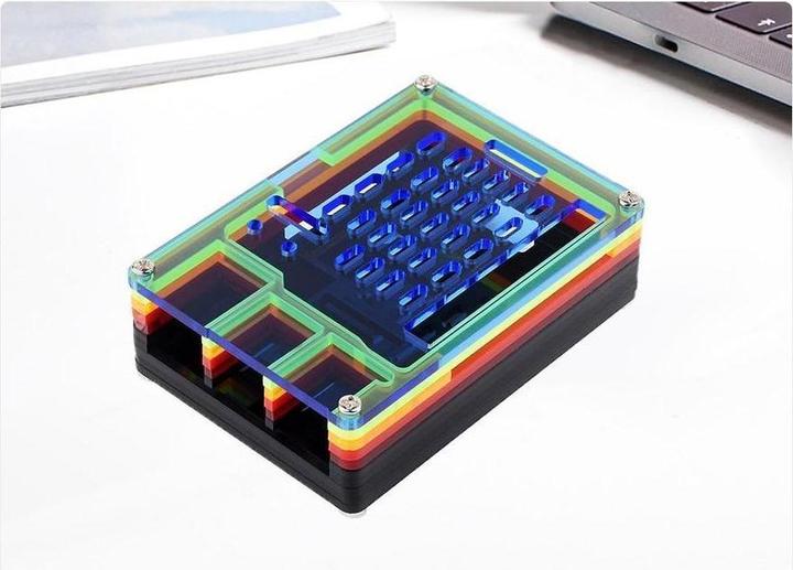 Immagine prodotto Raspberry Pi EB84465 - Custodia acrilica arcobaleno per 5 - 26079