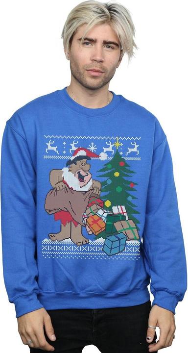 Actual product image The Flintstones Mens Christmas Fair Isle Sweatshirt (L)