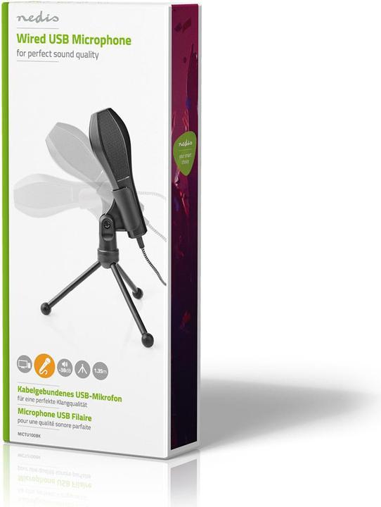 Image du produit Nedis Microphone à utiliser par : Ordinateur de bureau/portable Câblé 1x USB