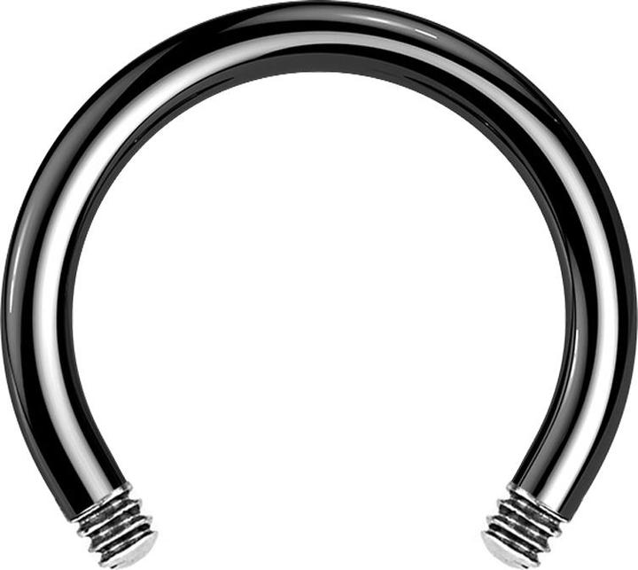 Actual product image Star Piercing Circular barbell bar black (without brass, Surgical steel 316L)