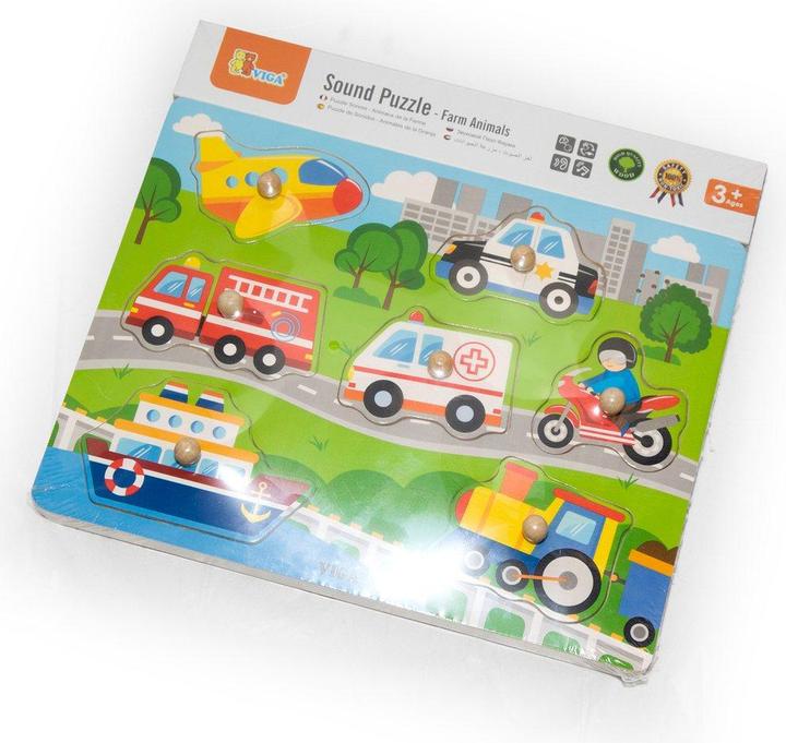 Image du produit Viga Toys SP VIG véhicules à puzzle en bois (7 pièces)