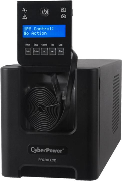 Produktbild Cyberpower PR750ELCD Line-Interactive 750VA/675W Sinsuwelle AVR LCD Ausgang(6) IEC RS232 USB HID EPO SNMP (O... (750 VA, 675 W, Line-Interaktiv USV)