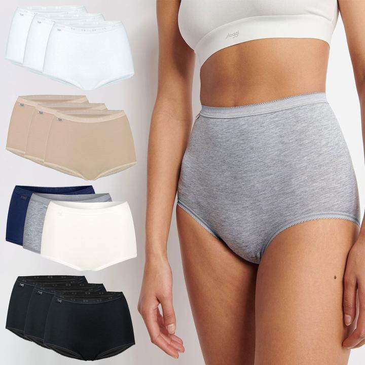 Produktbild Sloggi Damen Basic+ Maxi Slip Schlüpfer natürlich weich | 3 Stück (44, 3er Pack)