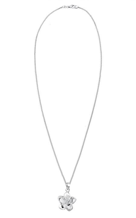 Actual product image Elli DIAMONDS Necklace Frangipani Flower Diamond (0.03 ct) 925 Silver (925 sterling silver, Sparkler, 45 cm)