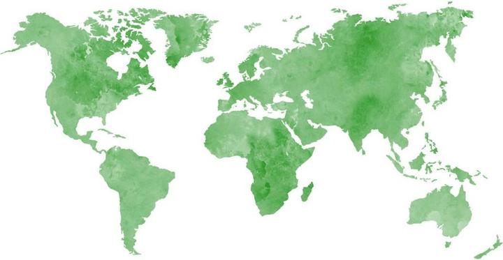 Actual product image Trenddeko Watercolor world map - incl. 5 picture frames (160 x 82 cm)