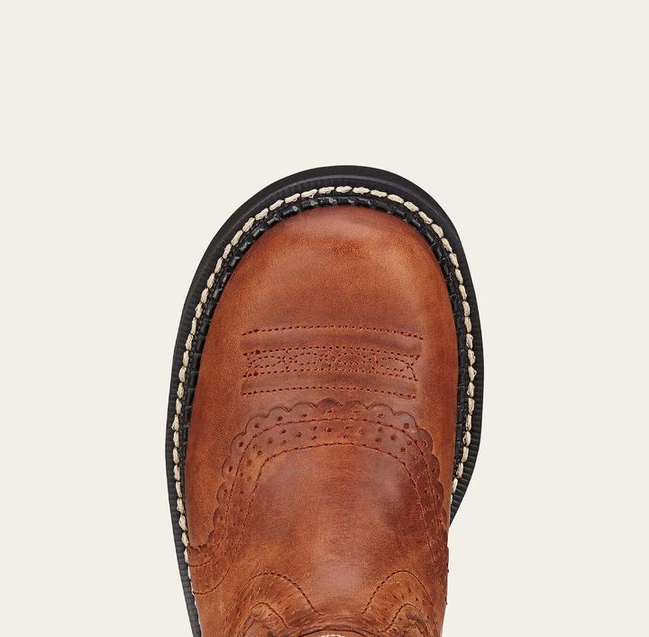 Actual product image Ariat 's leather western boots fatbaby saddle (38.5)