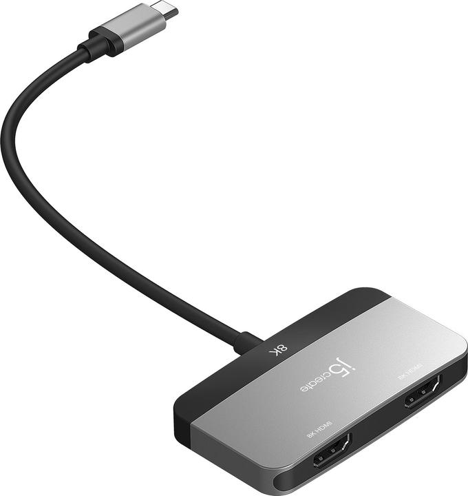 Productafbeelding j5Create JCA465-N Adapter voor 8K beeldscherm met USB-C® en dubbele HDMI™. (USB Type-C, 20 cm)