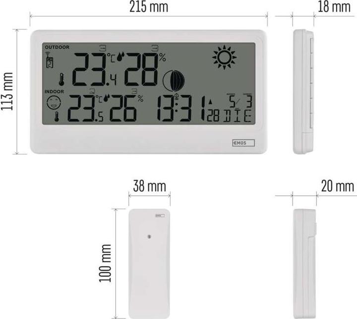 Actual product image Emos Drahtlose Wetterstation E0531