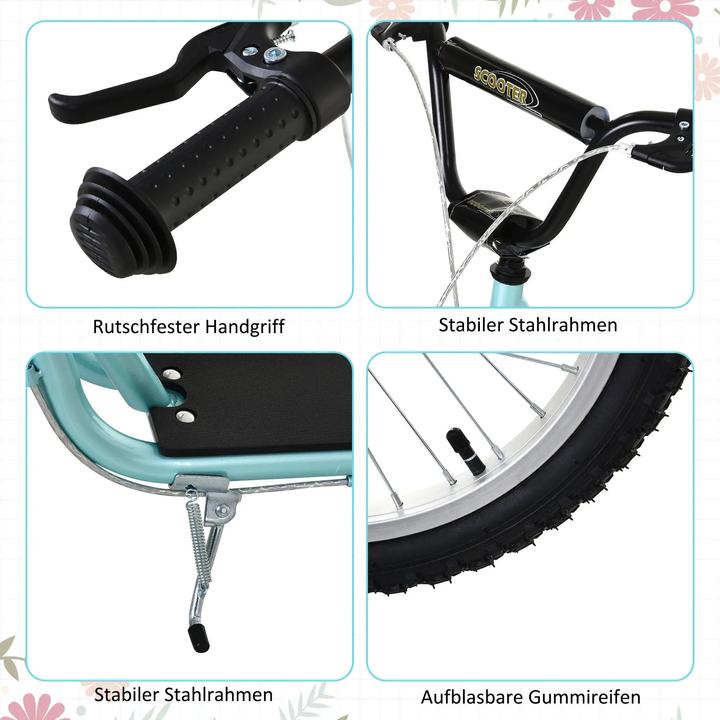 Actual product image Homcom Height-adjustable children's scooter with brake Lightweight light blue