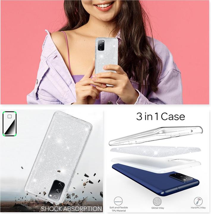 Actual product image Nalia Glitter cover (Samsung Galaxy S20 FE)