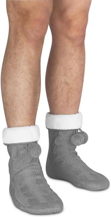 Actual product image Normani Knitted slippers with pom poms and ABS (Single pack, 40 - 44)