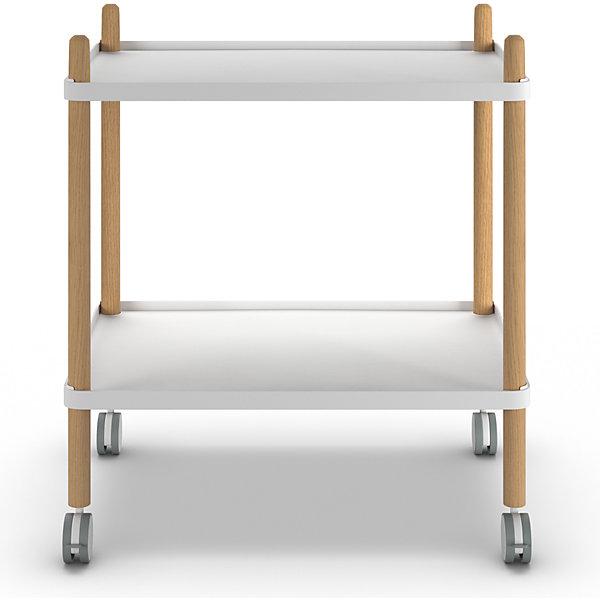 Actual product image Paperflow Dolly with 2 shelves, frame made of solid wood, white.