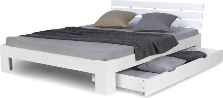Produktbild Jamb Doppelbett mit Lattenrost und Bettkasten 140x200cm Weiss (140 x 200 cm)