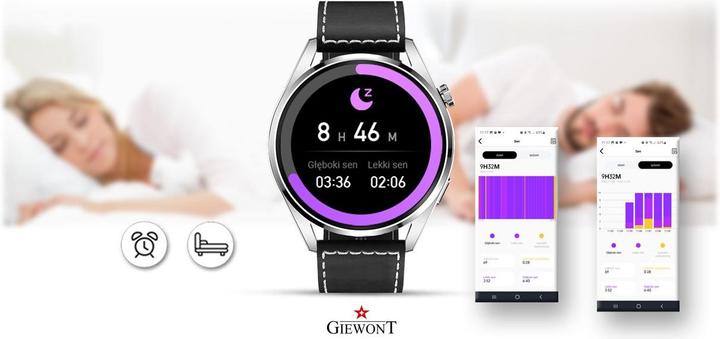Image du produit Giewont Smartwatch GW450-5 argent + bracelet en cuir noir
