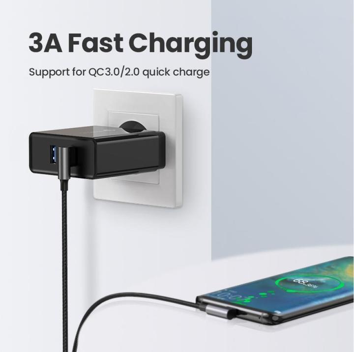 Actual product image Ugreen Right Angle USB C Quick Charging Cable (0.50 m, USB 2.0)