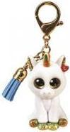 Produktbild Ty - Mini Boos Clips Key Ring - Unicorn - Pixy - White - With blue tassel - The fashionable keychain