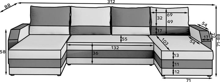 Actual product image ELTAP Marion (4-seater, Sofa bed, Sofa landscape)