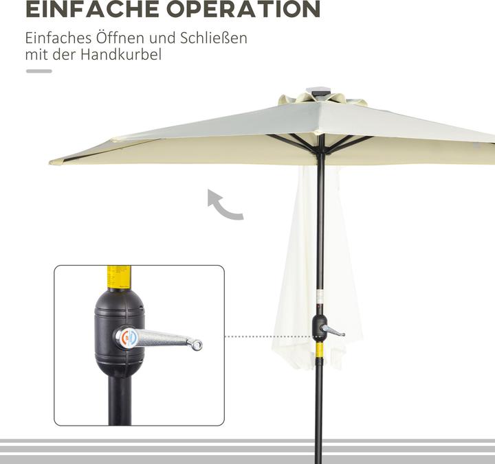 Actual product image Outsunny Patio umbrella with solar panel and LED (1.35 m)