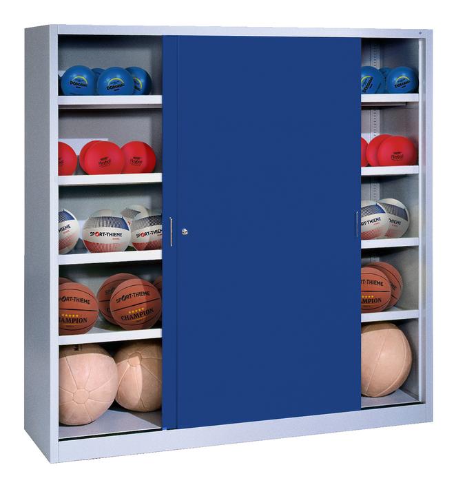 C+P Ballschrank (HxBxT: 195x120x50 cm, mit Vollblech-Schiebetüren, Typ 4)