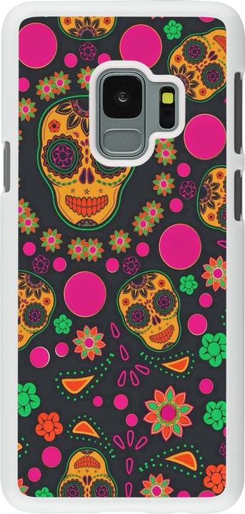 Produktbild PhoneLook Hülle weiss Halloween 22 colorful mexican skulls (Samsung Galaxy S9)