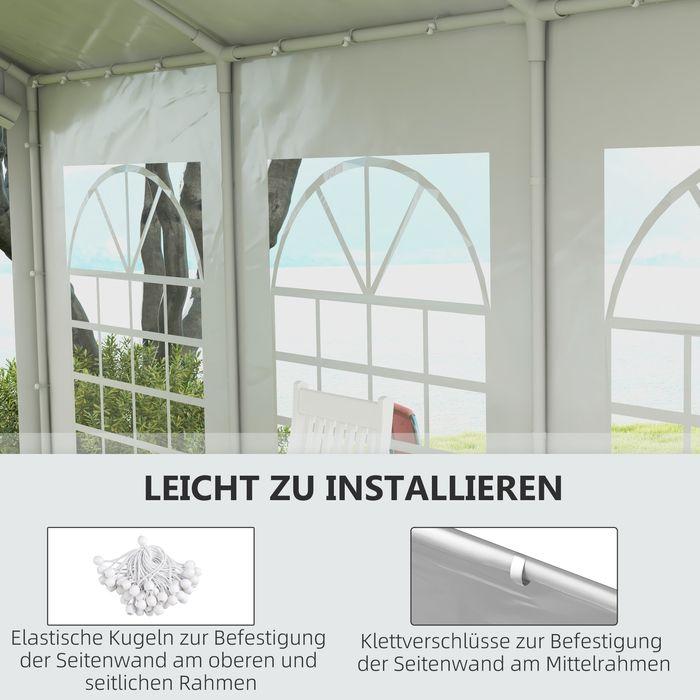 Actual product image Swisshandel24 Seitenteil mit Fenster, Seitenwand für Pavillon ca. 6 x 2 m Seitenplane Ersatzwand für Partyzelt, We (600 cm, 597 cm)