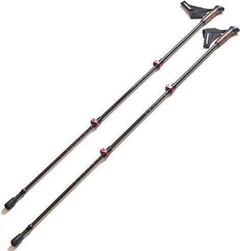 Actual product image Steinwood Carbon Nordic Walking Stöcke verstellbar mit Teleskop und Klemmverschluss mit extra Gummipuffer (135 cm)