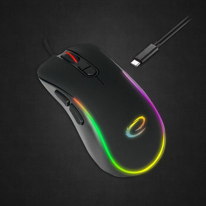 Actual product image Esperanza EGM303 mouse przewod. during gaming RGB 7d opt. USB-C hesper (Cable)