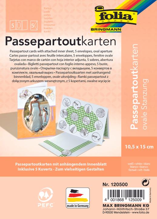 Produktbild Folia Passepartouts ovale Stanzung 220g/m² (5 Stk.)