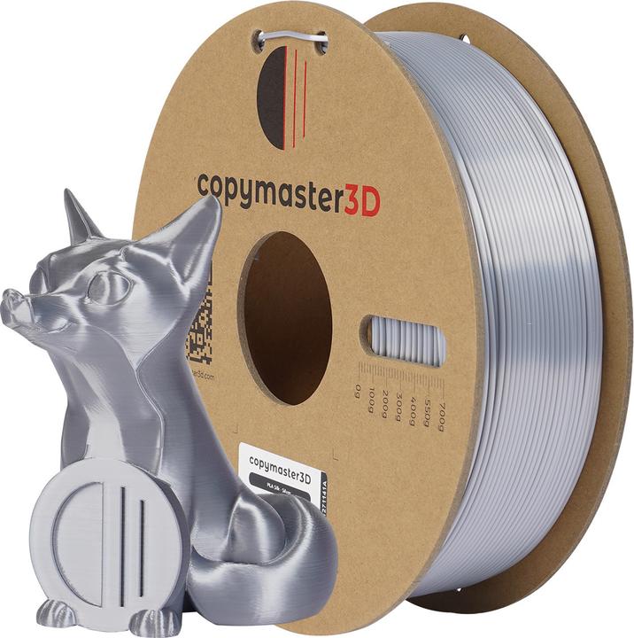 Produktbild Copymaster3D PLA Silk Filament for 3D Printer, 1.75 mm, Silver (PLA, 1.75 mm, Silber)