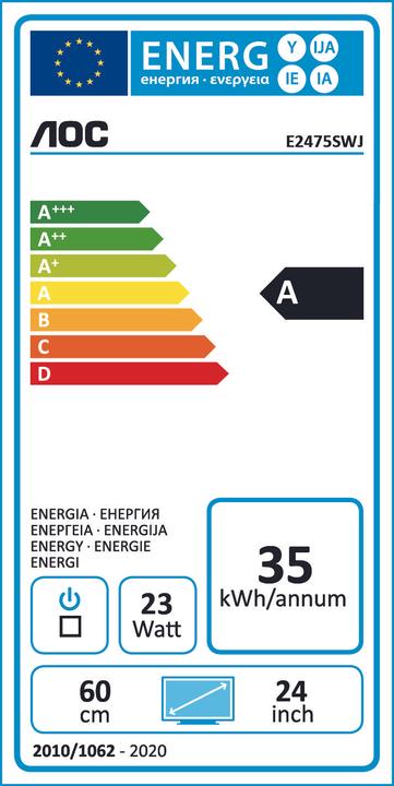 Energie-Label AOC E2475swj (1920 x 1080 Pixel, 24")