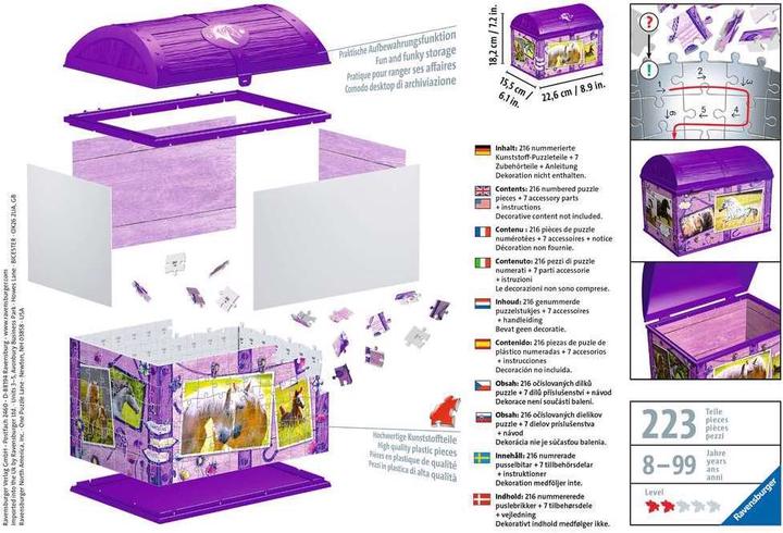Immagine prodotto Ravensburger 3D - Cavalli del tesoro (216 pezzi)