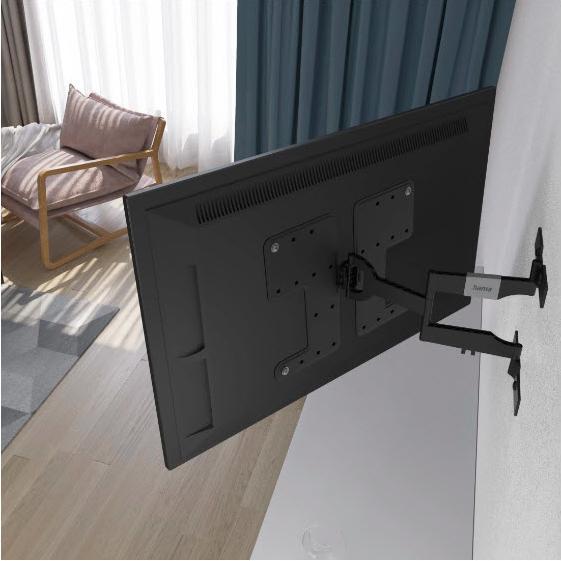 Produktbild Hama TV-Wandhalterung, OLED, flach, schwenkbar, ausziehbar, 229cm (90") bis 50kg (Wand, 90", 50 kg)