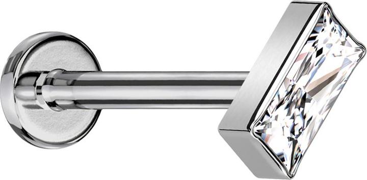 Produktbild Star Piercing Micro Labret Innengewinde silber rechteck silber Kristall silber (ohne Messing, Titan G23)