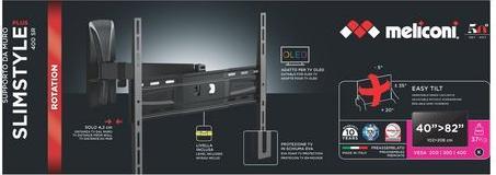 Image du produit Meliconi SlimStyle Plus 400 SR - Support TV mural (40-50 pouces) (Mur, 50", 37 kg)