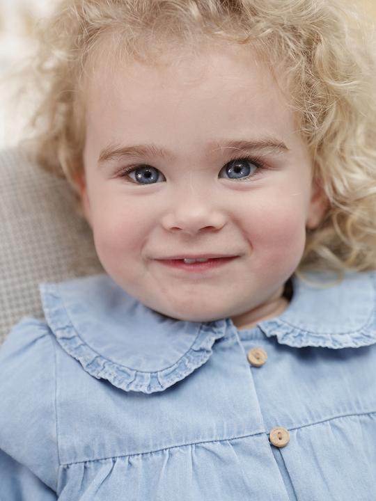 Image du produit Vertbaudet Blouse bébé en denim léger personnalisable (62)