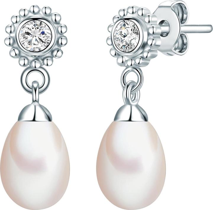 Produktbild Valero Pearls Damen Blume Sterling Silber Zirkonia Süsswasser-Zuchtperle silber - 3590 (Sterling Silber 925, -)