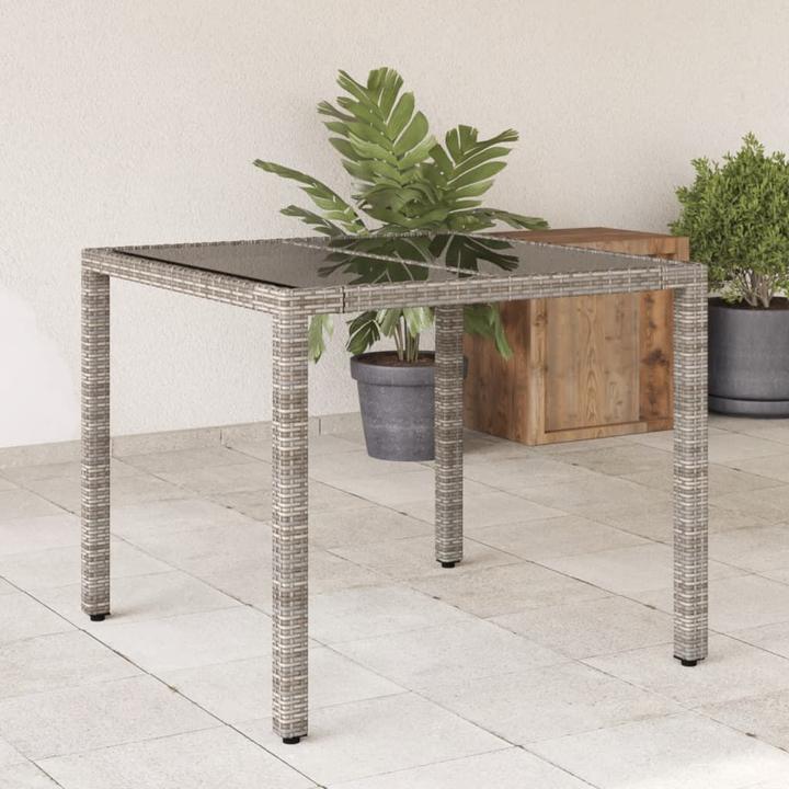 Produktbild VidaXL Gartentisch mit Glasplatte (90 cm)