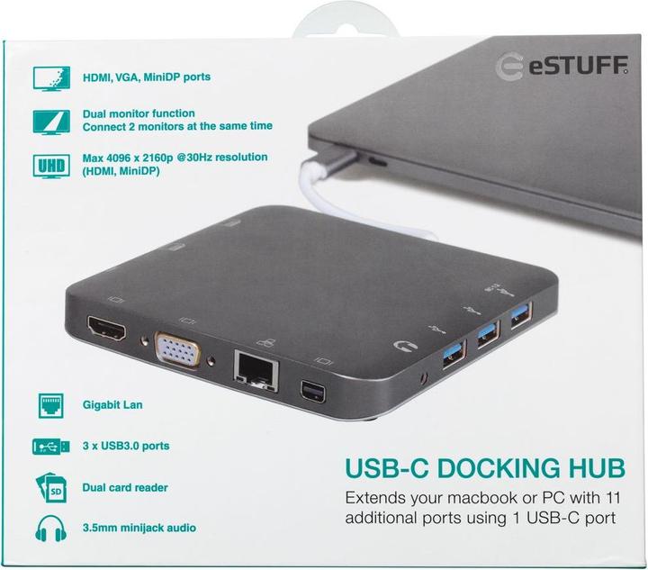Actual product image eSTUFF ES623008GR (USB-A, USB-C, 1 ports)