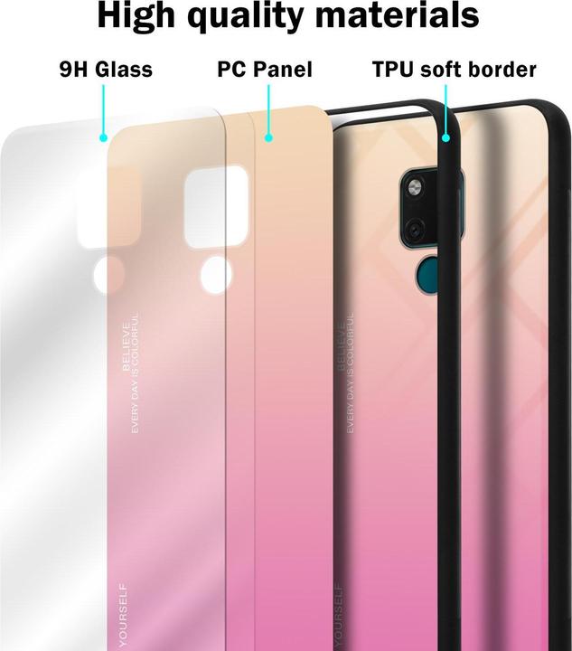 Produktbild Cadorabo TPU 2 Farben Glas Cover (Huawei Mate 20)