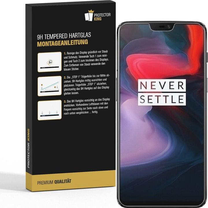 Produktbild Protectorking 6x 3D A++ echtes Tempered 9H Panzerhartglas KLAR (6 Stück, OnePlus 6)