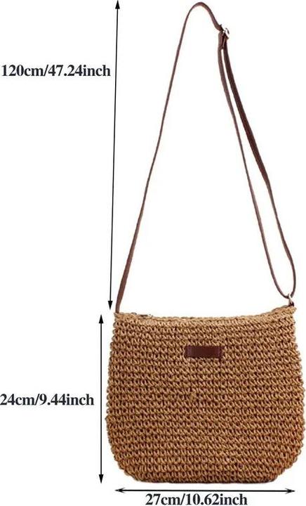 Only-Bags.Store Sommer Stroh Crossbody Bag Strand Urlaub Einkaufen gewebt Schulter Handtasche Messenger Purses