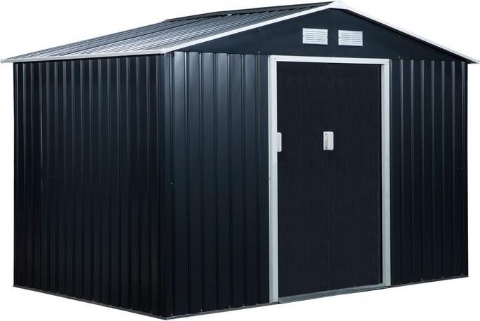 Actual product image Swisshandel24 Tool shed with foundation Garden shed Metal garden shed Charcoal grey 277 x 195 x 192 c