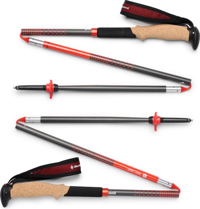 Actual product image Black Diamond Treckingst?cke Pursuit Carbon Z (anthrazit/orange, 1 Paar, 120 cm) (120 cm)
